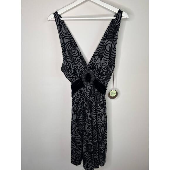 NWT VTG Anthropologie Eva Franco Marilyn Brocade A-Line Dress Vienna Black 6 - Picture 2 of 12